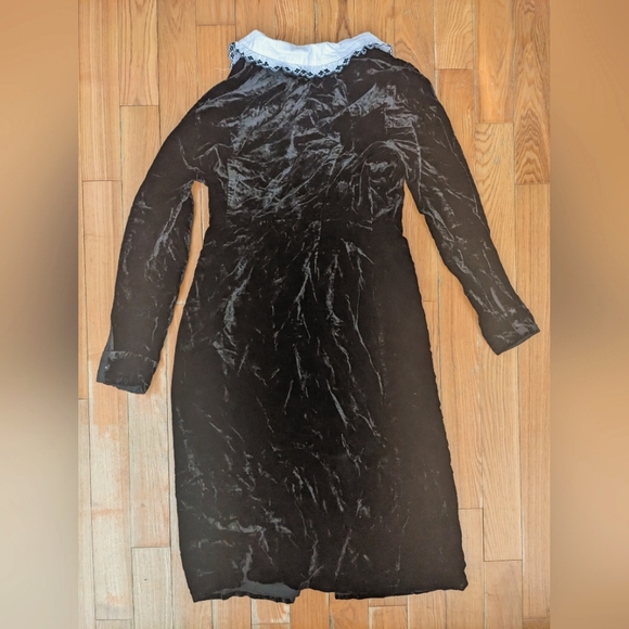 Sweet Baby Jamie Black Collared Velvet Dress Size XL Jamie Mizrahi - Picture 2 of 16
